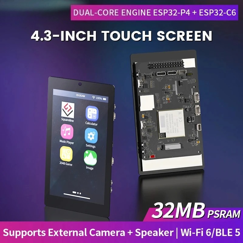 Esp32 C6 - 4.3インチ 480x800 IPS静電容量式タッチスクリーン ESP32P4 ESP32-C6 開発ボード