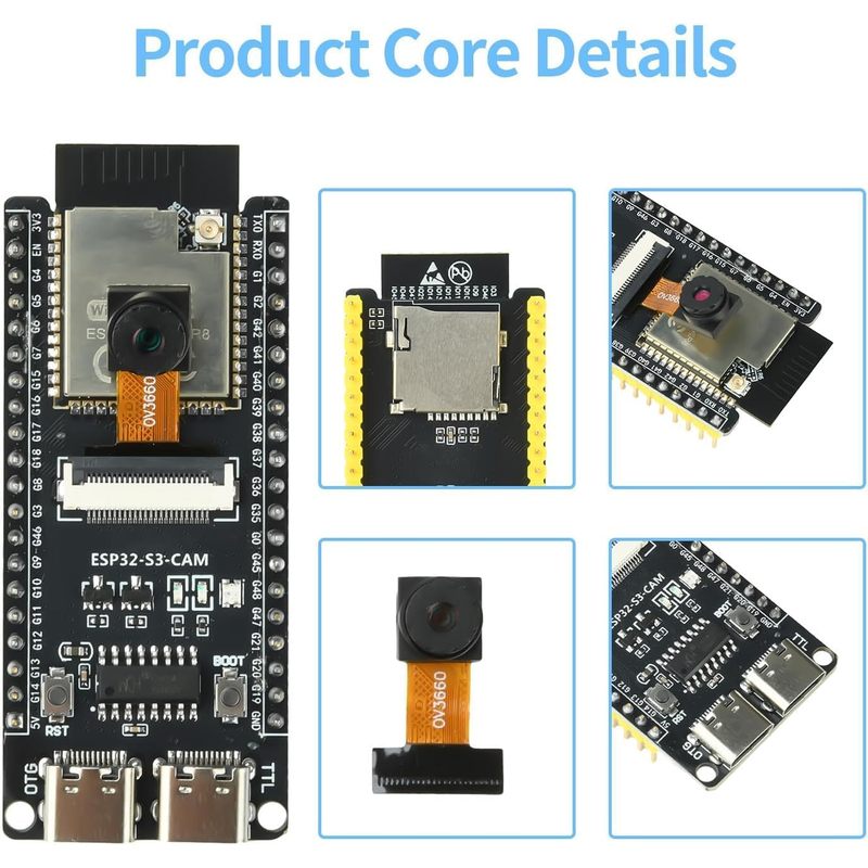 OV3660カメラ、N16R8モジュール、デュアルType- - Esp32 Wifi Bluetooth Module のレビューと価格