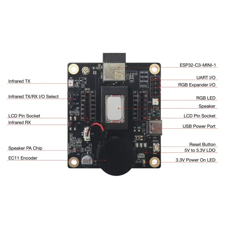 ESP32-C3-LCDkit開発ボード 1.28インチSP - Esp32 Development Board のレビューと価格